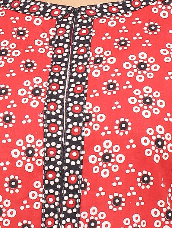 Placket patch printed straight kurta - 15517427 - Zoom Image - 4