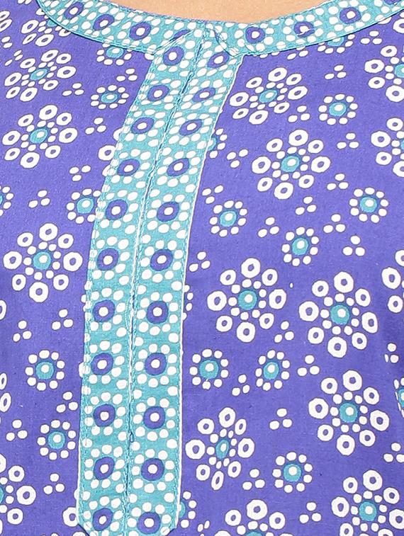 Placket patch printed straight kurta - 15517428 - Zoom Image - 4