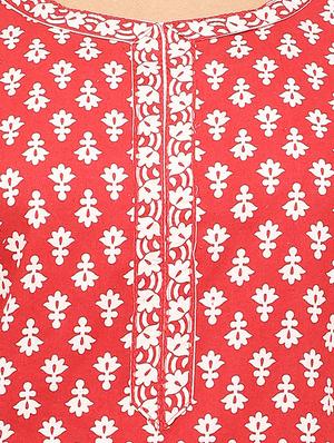 Placket patch printed straight kurta - 15517431 - Standard Image - 4