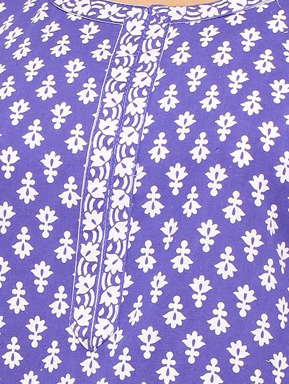 Placket patch printed straight kurta - 15517434 - Zoom Image - 4
