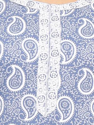 Placket patch printed straight kurta - 15517435 - Standard Image - 4