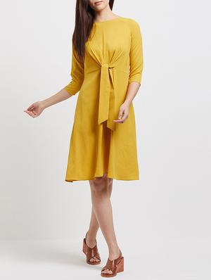 front tie knot a-line dress - 15517644 - Standard Image - 4