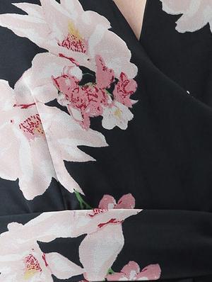 tie-knot detail floral flared jumpsuit - 15517668 - Standard Image - 4