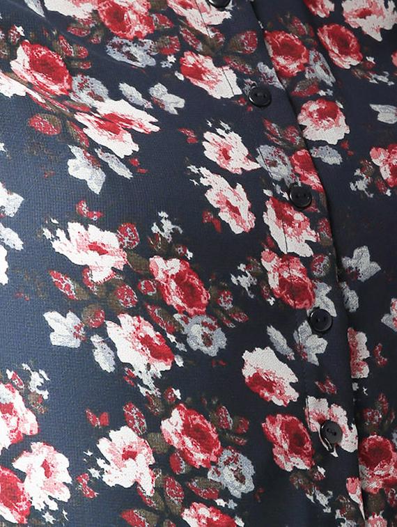 lace insert floral shirt - 15517673 - Zoom Image - 4