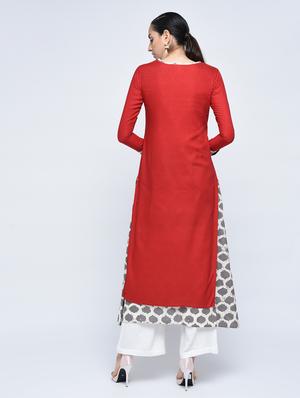 Embroidered layered kurta - 15517700 - Standard Image - 4