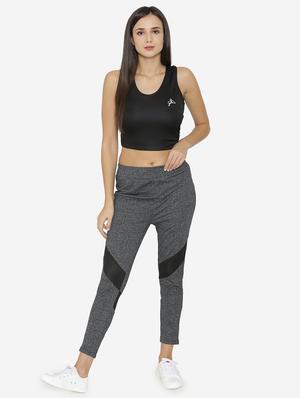 mid rise melange track pants - 15518022 - Standard Image - 4