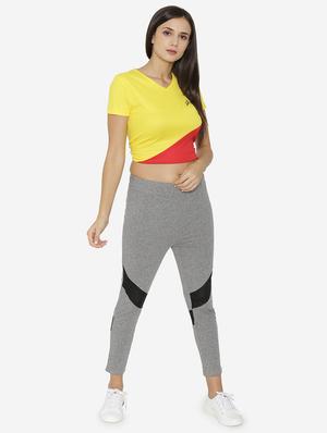 mid rise melange track pants - 15518023 - Standard Image - 4