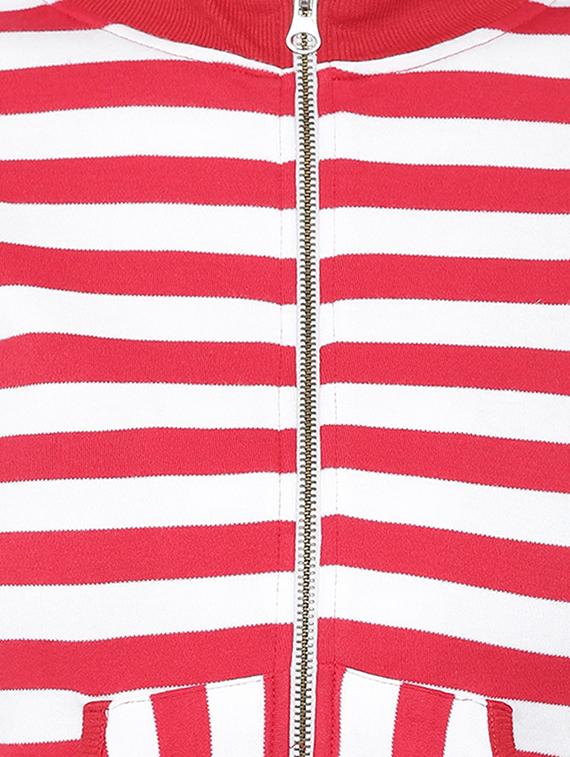 zip-up front striped sweatshirt - 15518027 - Zoom Image - 4