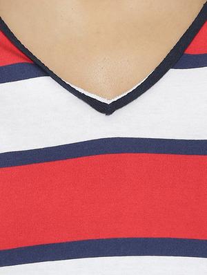 piping neck detail striped top - 15518040 - Standard Image - 4