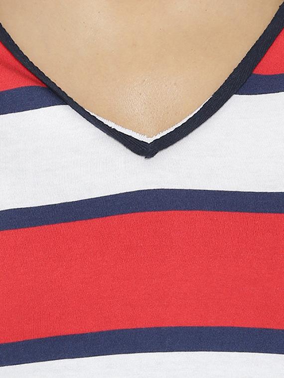 piping neck detail striped top - 15518040 - Zoom Image - 4