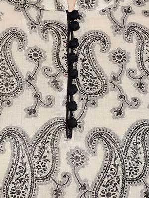 Straight paisley placket detaling kurta - 15518271 - Standard Image - 4