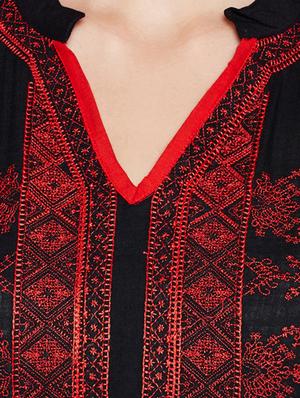 Straight embroidered kurta - 15518275 - Standard Image - 4