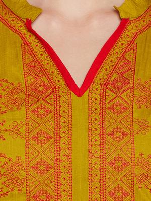 Straight embroidered kurta - 15518276 - Standard Image - 4