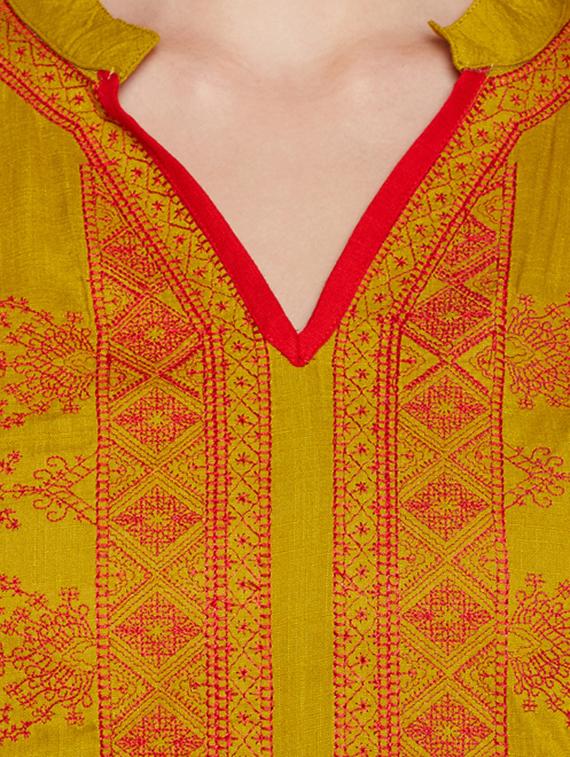 Straight embroidered kurta - 15518276 - Zoom Image - 4