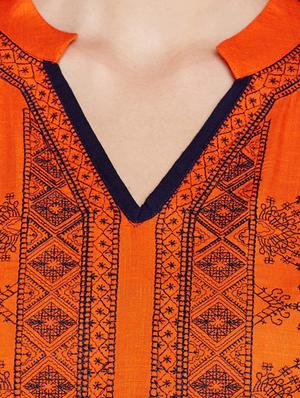 Straight embroidered kurta - 15518277 - Standard Image - 4