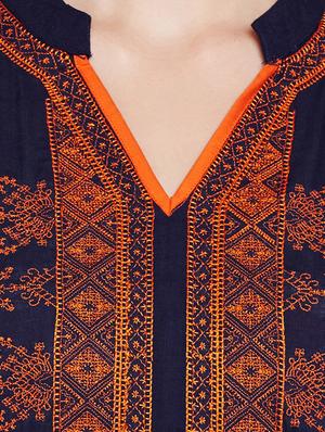 Asymmetric embroidered kurta - 15518280 - Standard Image - 4