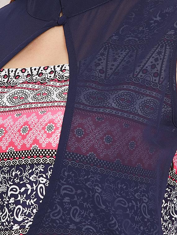 layered front printed maxi dress - 15518342 - Zoom Image - 4