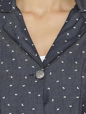 lapel collar printed blazer - 15518675 - Standard Image - 4