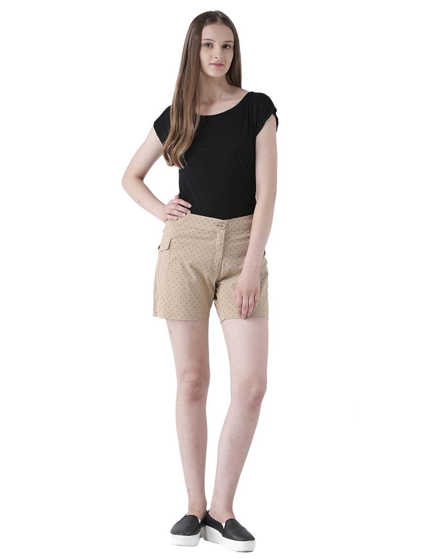 polka dotted mid waist shorts - 15519424 - Zoom Image - 4