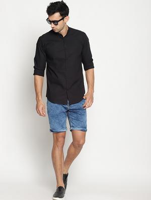black cotton casual shirt - 15519460 - Standard Image - 4