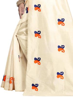 paisley thread embroidered saree with blouse - 15519484 - Standard Image - 4