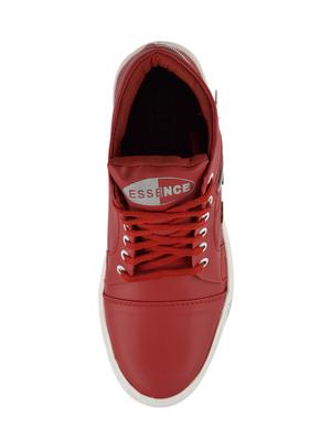 red leatherette lace up sneakers - 15519548 - Standard Image - 4