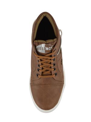 tan leatherette lace up sneakers - 15519550 - Standard Image - 4