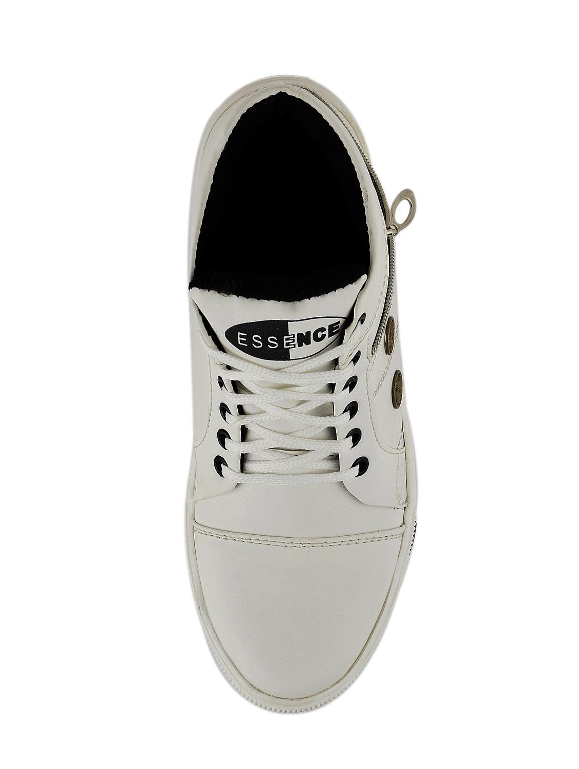 white leatherette lace up sneakers - 15519551 - Zoom Image - 4