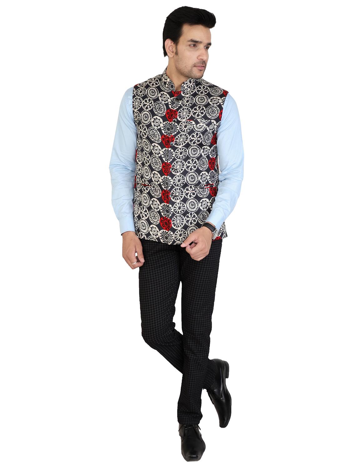 black cotton nehru jacket - 15520119 - Zoom Image - 4