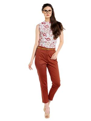 high rise flat front trousers - 15520922 - Standard Image - 4
