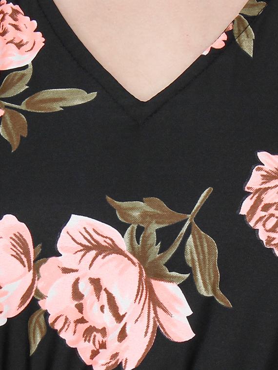 tie back floral fit & flare dress - 15521055 - Zoom Image - 4