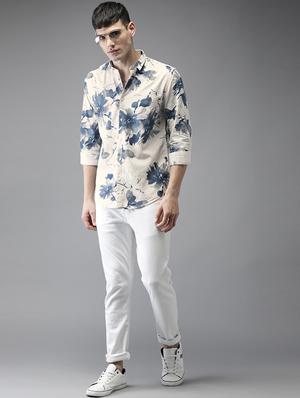 beige cotton linen casual shirt - 15521955 - Standard Image - 4