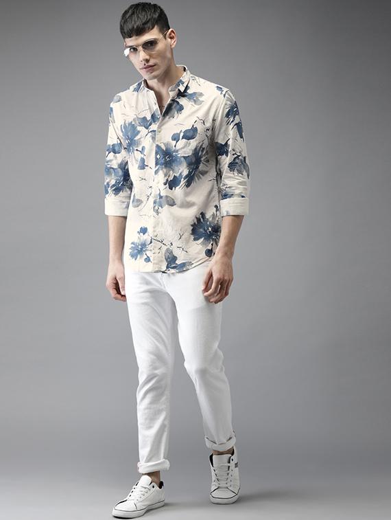 beige cotton linen casual shirt - 15521955 - Zoom Image - 4