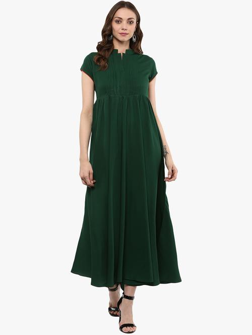 pin-tucked flared maxi dress - 15523850 - Standard Image - 1