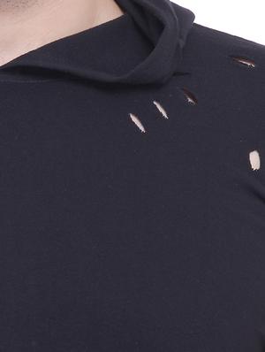 black cotton ripped t-shirt - 15525562 - Standard Image - 4