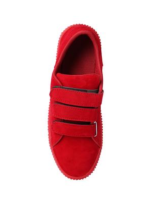 red Suede slip on sneakers - 15526763 - Standard Image - 4