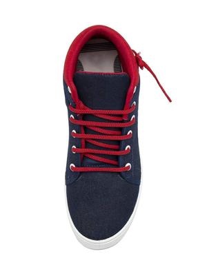 blue denim lace up sneakers - 15528133 - Standard Image - 4