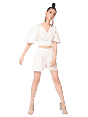 tie back bell sleeved crop top - 15528996 - Standard Image - 4