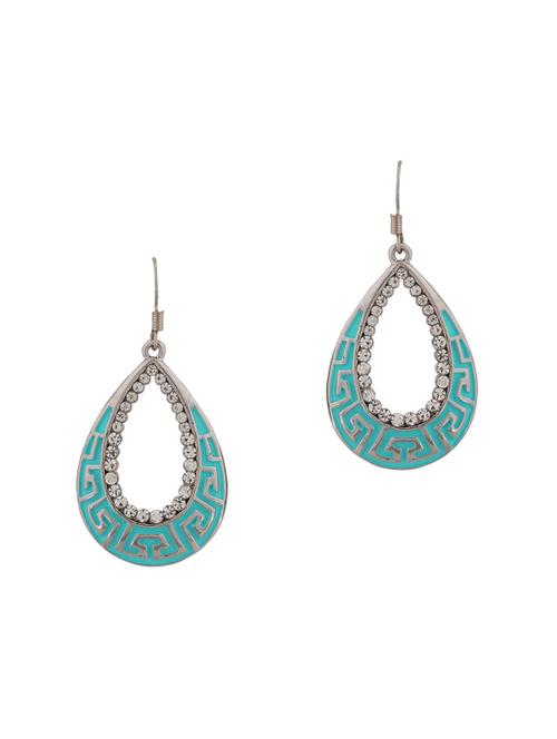 blue silver tone drop earrings - 15532066 - Standard Image - 1
