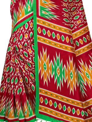printed maheshwari saree with blouse - 15533559 - Standard Image - 4