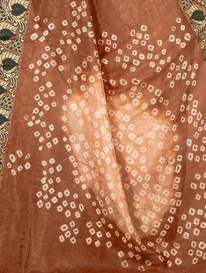 zari bordered bandhani saree with blouse - 15534429 - Standard Image - 4