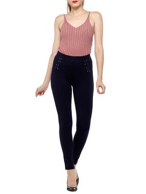 eyelet lace-up solid jegging - 15535693 - Standard Image - 4