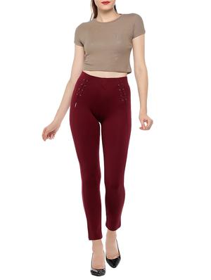 eyelet lace-up solid jegging - 15535694 - Standard Image - 4