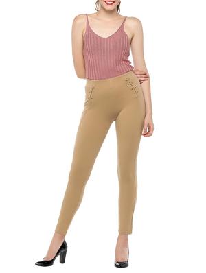 eyelet lace-up solid jegging - 15535695 - Standard Image - 4