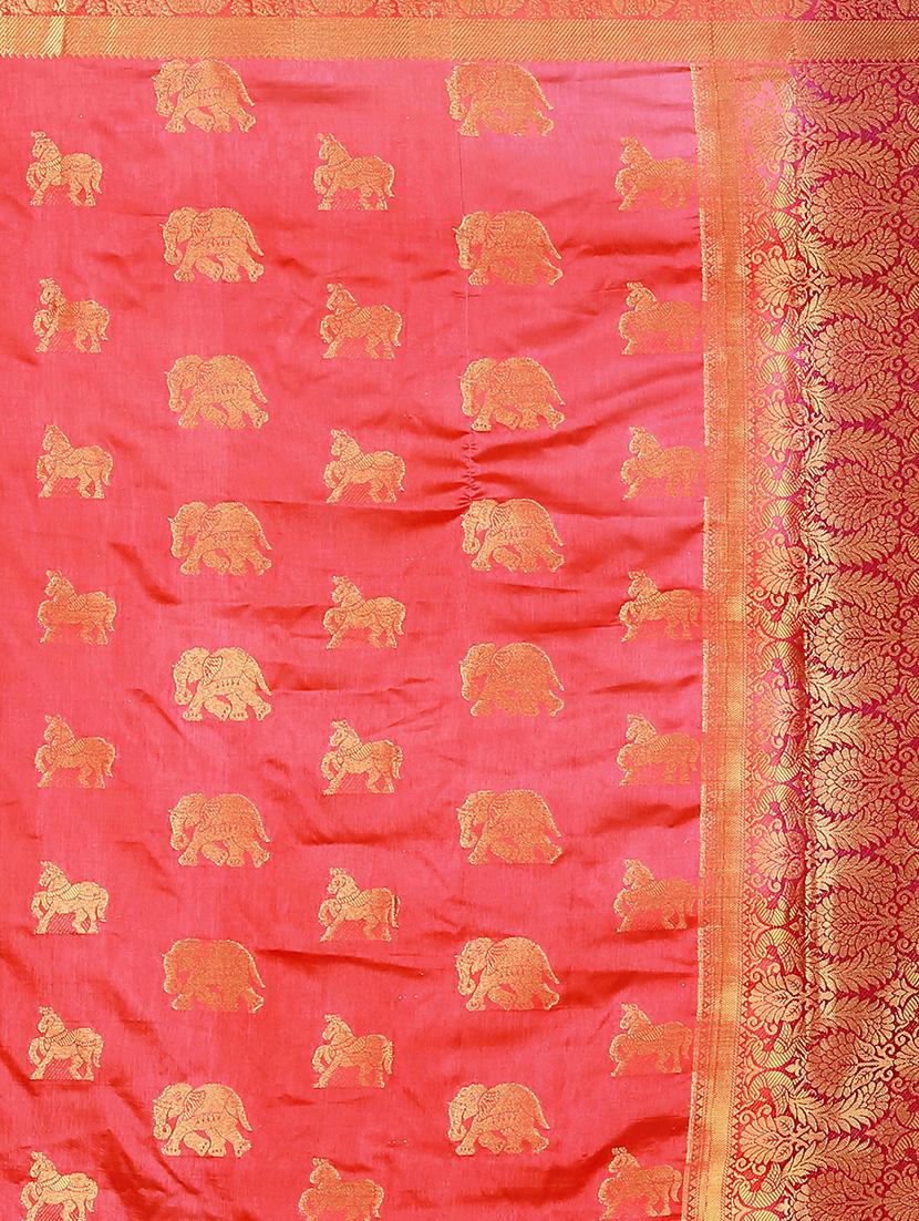 conversational zari motif banarasi saree with blouse - 15536892 - Zoom Image - 4