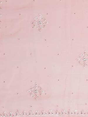 sequined embellished peach saree with blouse - 15537626 - Standard Image - 4