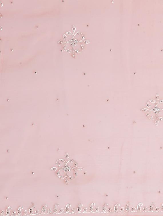 sequined embellished peach saree with blouse - 15537626 - Zoom Image - 4