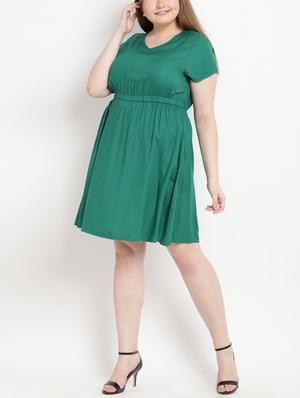 Elasticated waist flared dress - 15538310 - Standard Image - 4