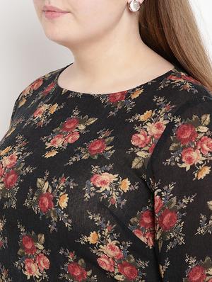 Floral asymmetric plus top - 15538313 - Standard Image - 4