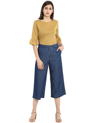 belt detailed denim culottes - 15539455 - Standard Image - 4